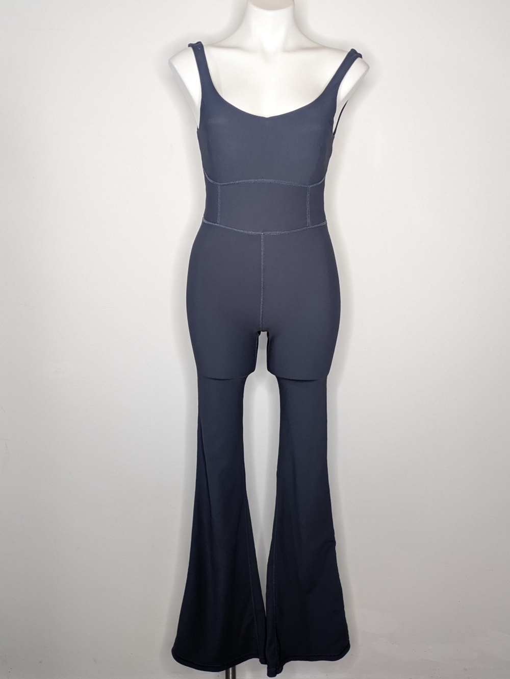 Wilo The Label Blue Flare Leg Athletic Exercise Workout Jumpsuit M